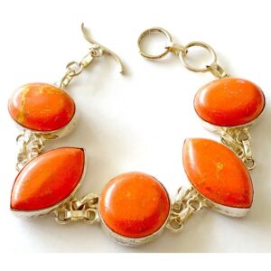 Copper Turquoise Stones Sterling Silver Bracelet