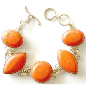 Copper Turquoise Stones Sterling Silver Bracelet