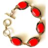 Coral Sterling Silver Bracelet