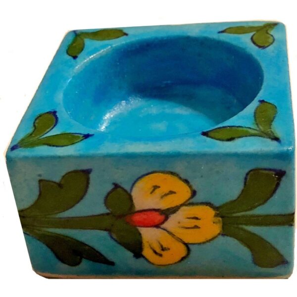 Blue Pottery Tea Light Holder