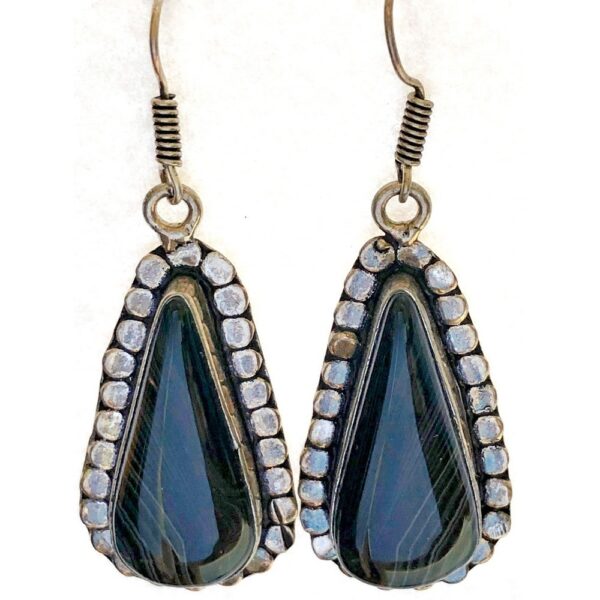 Silver Black Onyx Earrings