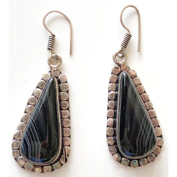 Silver Black Onyx Earrings