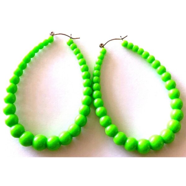Green Hoop Earrings
