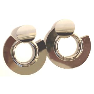 Silver Color Hoop Stud Earrings
