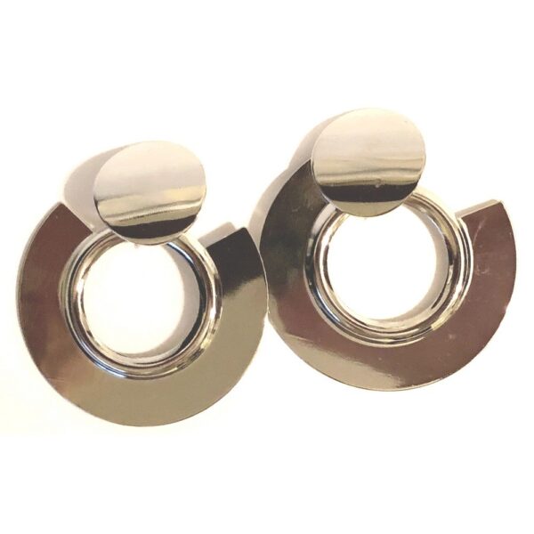 Silver Color Hoop Stud Earrings