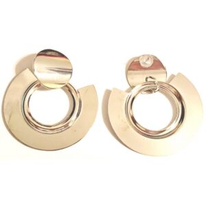 Silver Color Hoop Stud Earrings