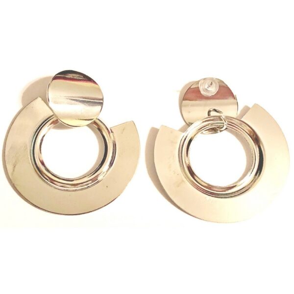 Silver Color Hoop Stud Earrings