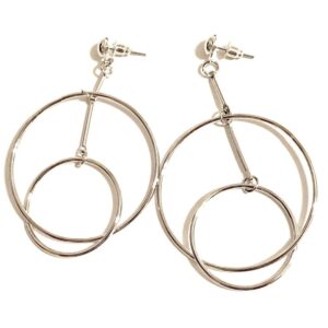 Silver Color 2 Hoops Earrings