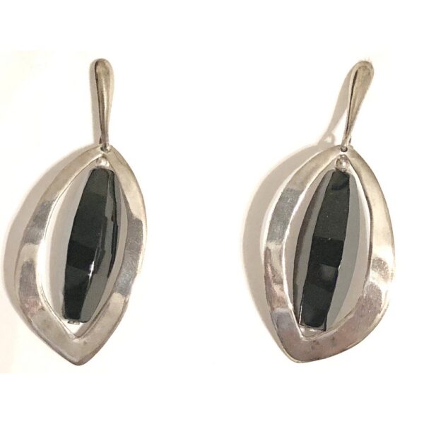 Earrings – Sterling Silver with Onyx