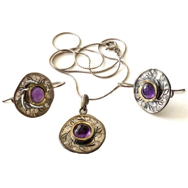 Earrings – Sterling Silver with Amethyst