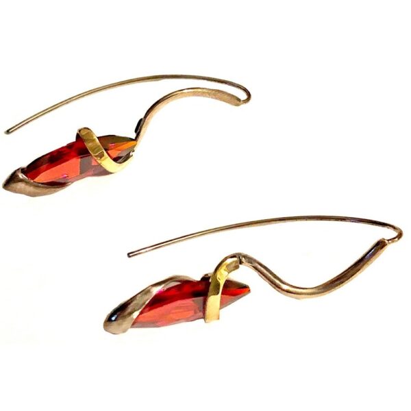 Earrings – Sterling Silver with Garnet