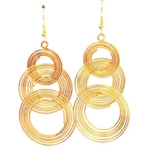 Gold Color Wire Statement Earrings