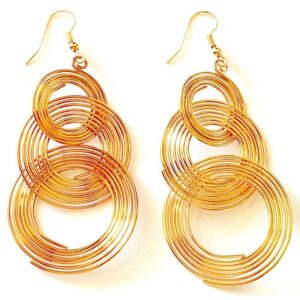 Gold Color Wire Statement Earrings