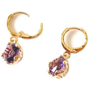 Amethyst Gold Plated Earrings