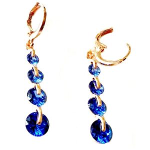 Gold plated Earrings with Tanzanite Stones