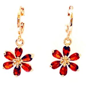 Gold plated Earrings with Tourmaline Stones