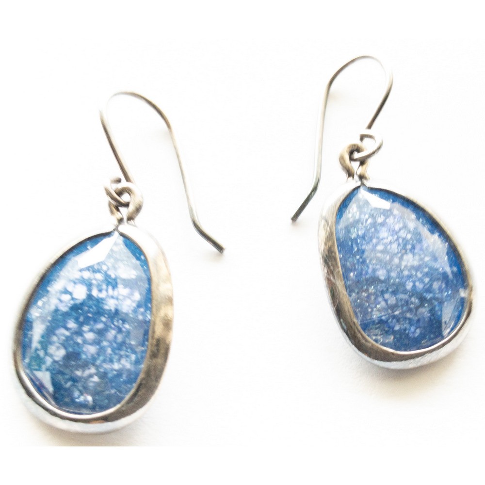 Sterling Silver Blue Ice Stone Earrings
