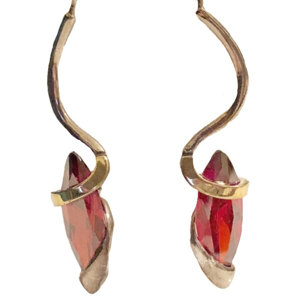 Earrings – Sterling Silver with Garnet