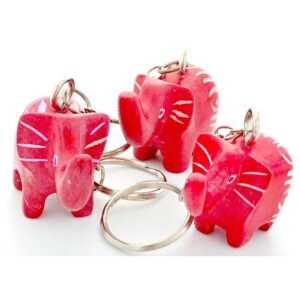 Small Soapstone Elephant Key Chain