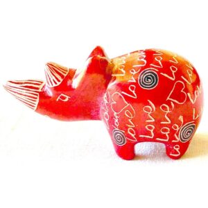 Cute soapstone “Love” Sculpture – Rhino