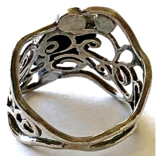 Ring - Sterling Silver with Black Onyx and Pearls