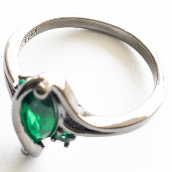 Ring - Black Gold with Emerald Stone