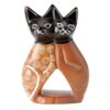 Soapstone Cuddling Cat Sculpture