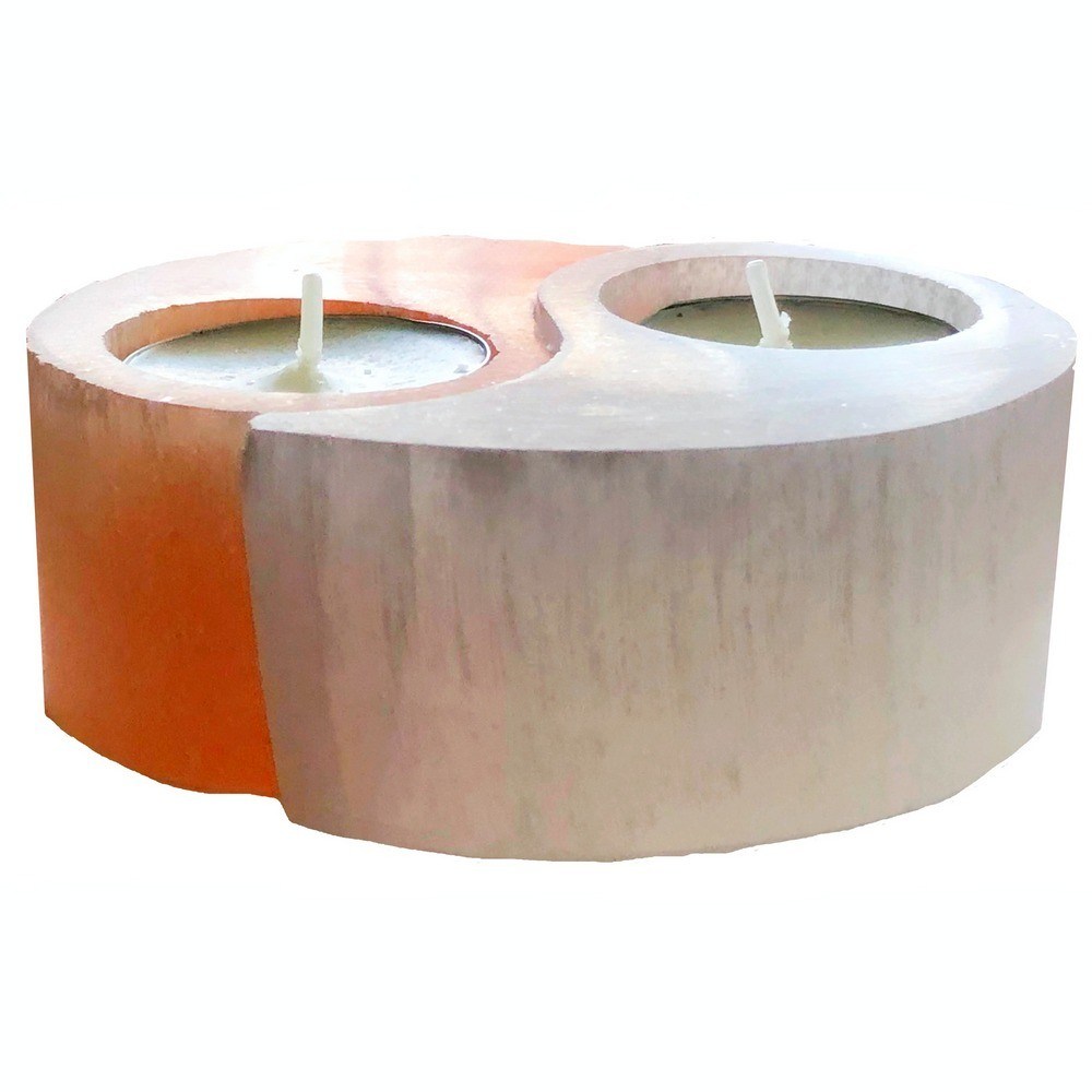 Yin Yang Selenite Tea Light Holder