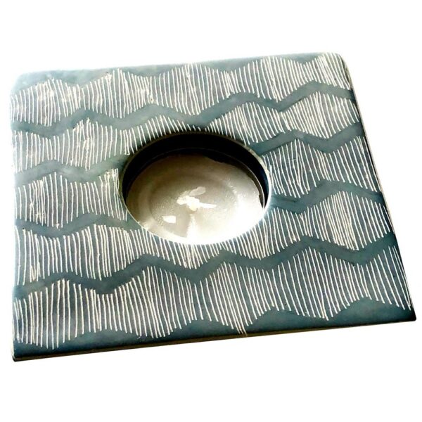 Soapstone Candle Holder - Blue Lines