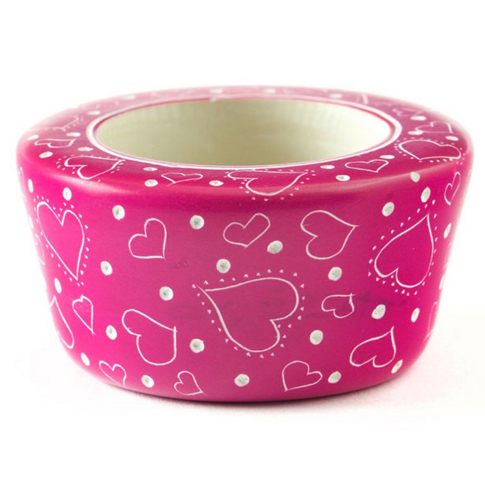 Soapstone Candle Holder Pink - "Much Love"