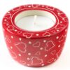 Soapstone Candle Holder Red - "Much Love"