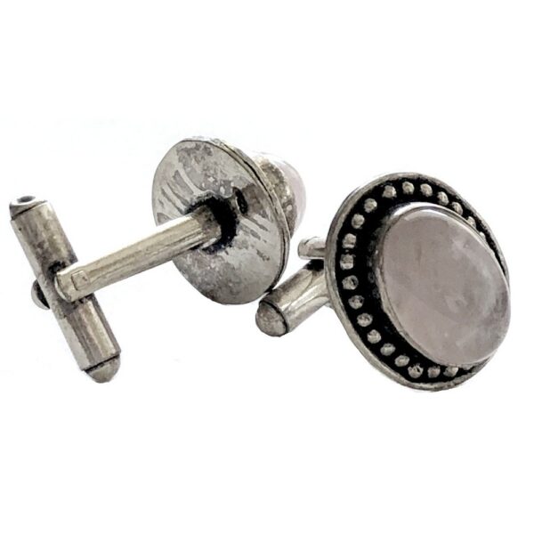 Sterling Silver Cufflinks Rose Quartz