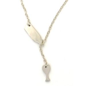Pendant – Wine Glass Silver Color