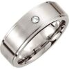 Ring - Cobalt and Stainless Steel .05 CTW Diamond Satin Finish