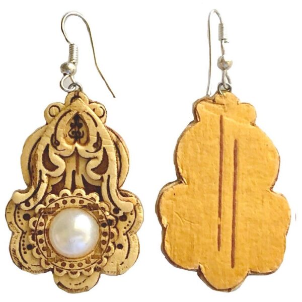 Earrings – Birch Bark with Nacre