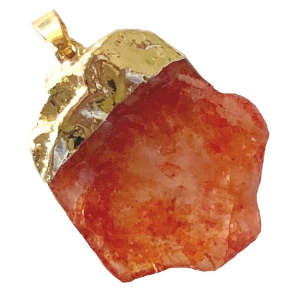 Pendant - Rock Crystal - Carnelian in Gold