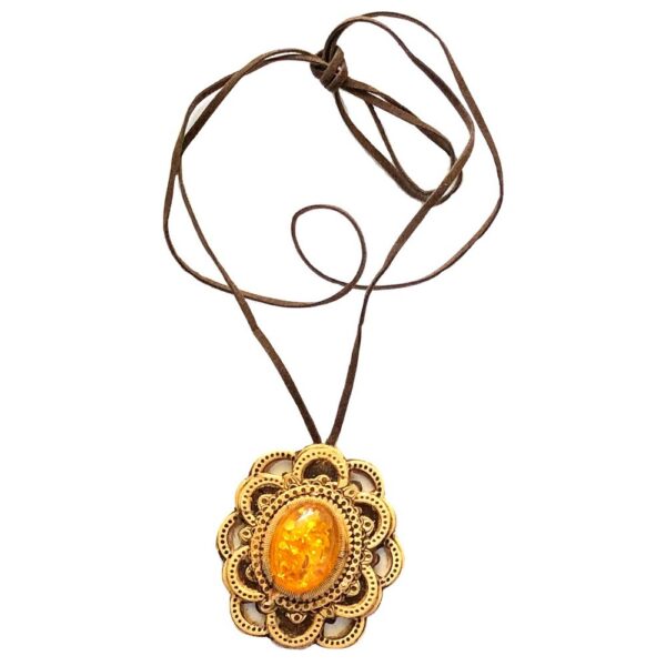 Pendant – Birch Bark with Amber