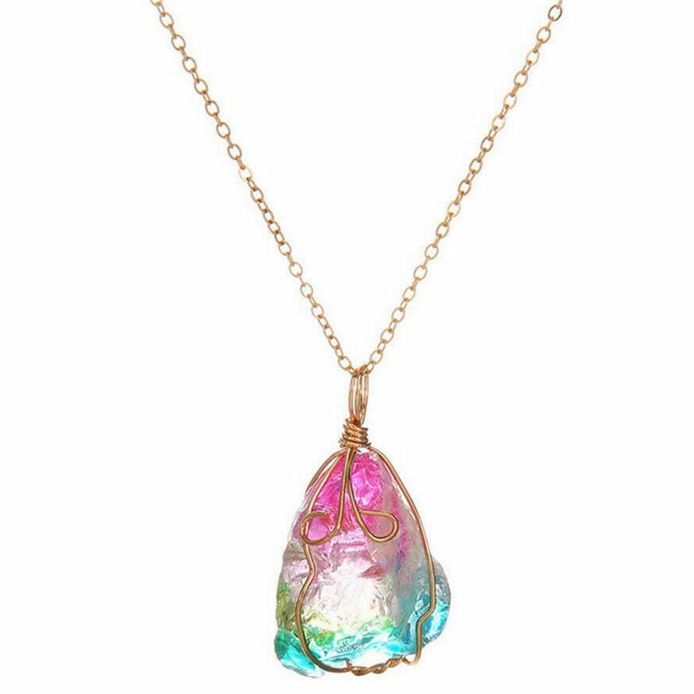 Pendant - Rock Crystal - Multicolored Quartz