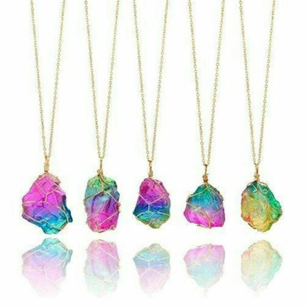 Pendant - Rock Crystal - Multicolored Quartz