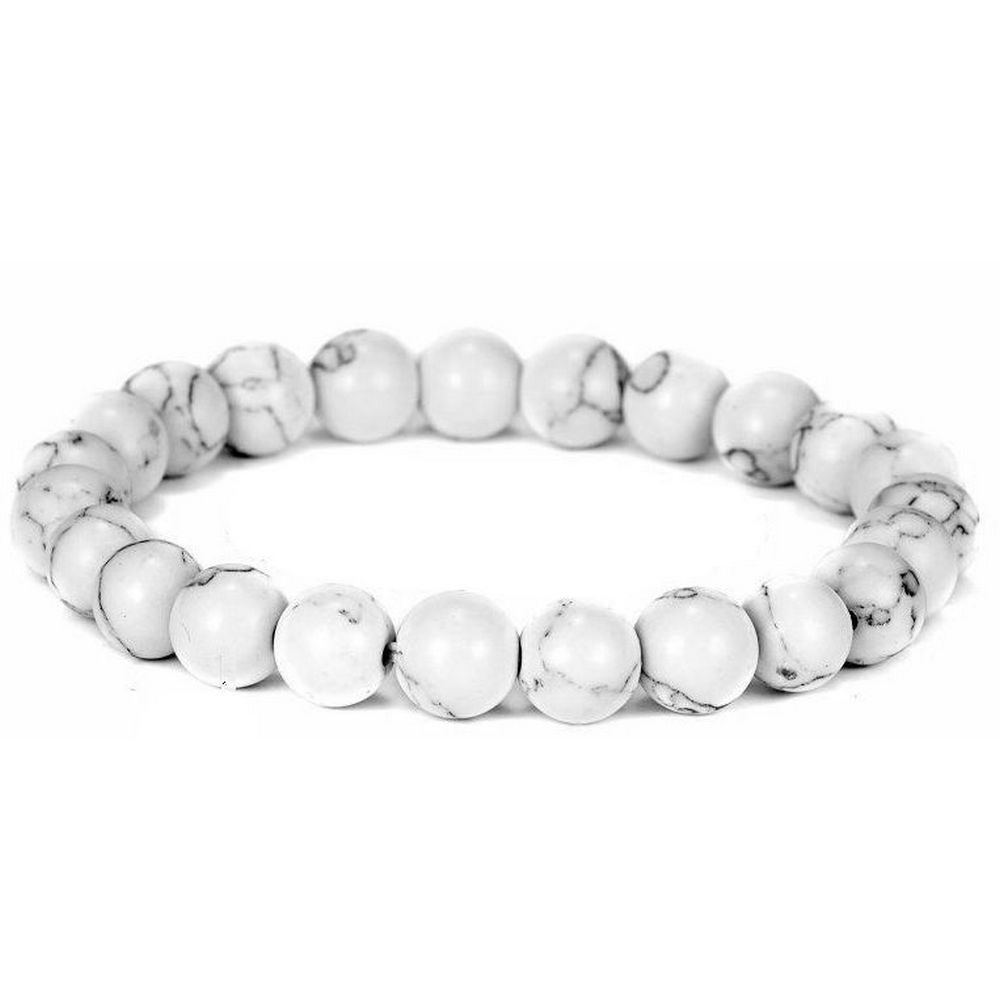 Stone Beads Bracelet - White Turquoise
