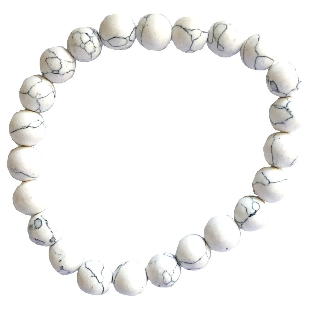Stone Beads Bracelet - White Turquoise