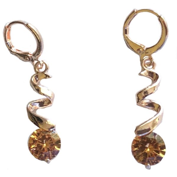 Gold Plated Earrings - Citrine Stones
