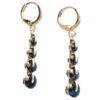 Gold Plated Earrings - Black Onyx