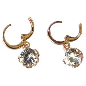 Gold Plated Earrings – Clear Cubic Zirconia