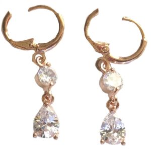 Gold Plated Earrings – Clear Cubic Zirconia