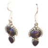 Silver Plated Earrings - Amethyst