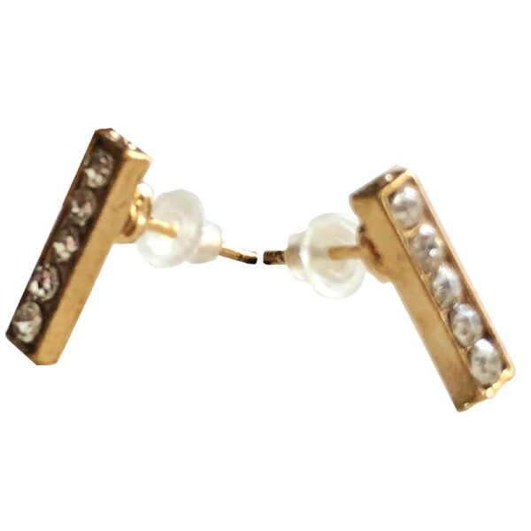 Small Rhinestone Gold Plated Stud Earrings