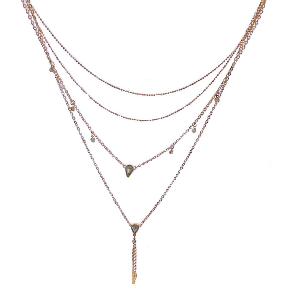 Necklace - Golden Color 4 Layers
