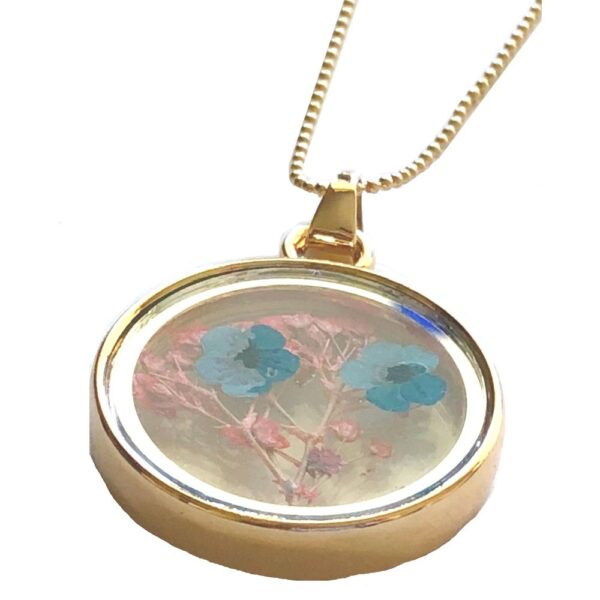 Pendant - Glass with Real Flowers