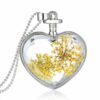 Pendant - Heart-Shaped Glass with Real Flowers